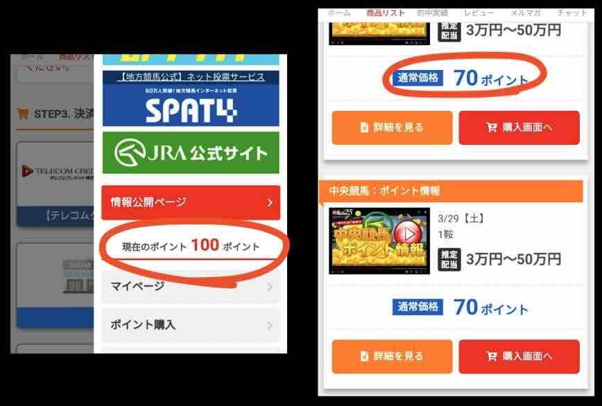 「穴馬ch25」のポイント還元